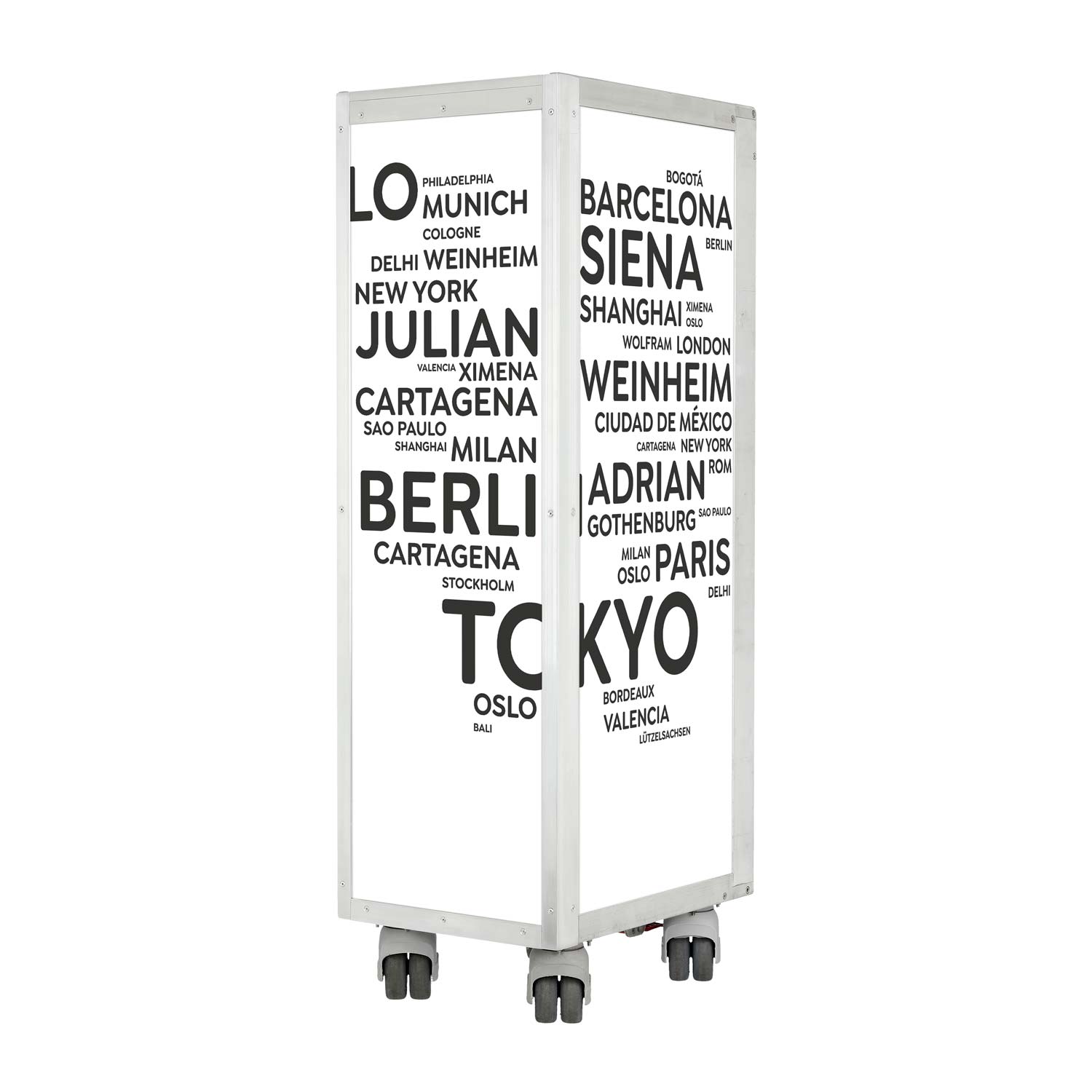 Flugzeugtrolley City mit Deinen Begriffen Weiss-Anthrazit