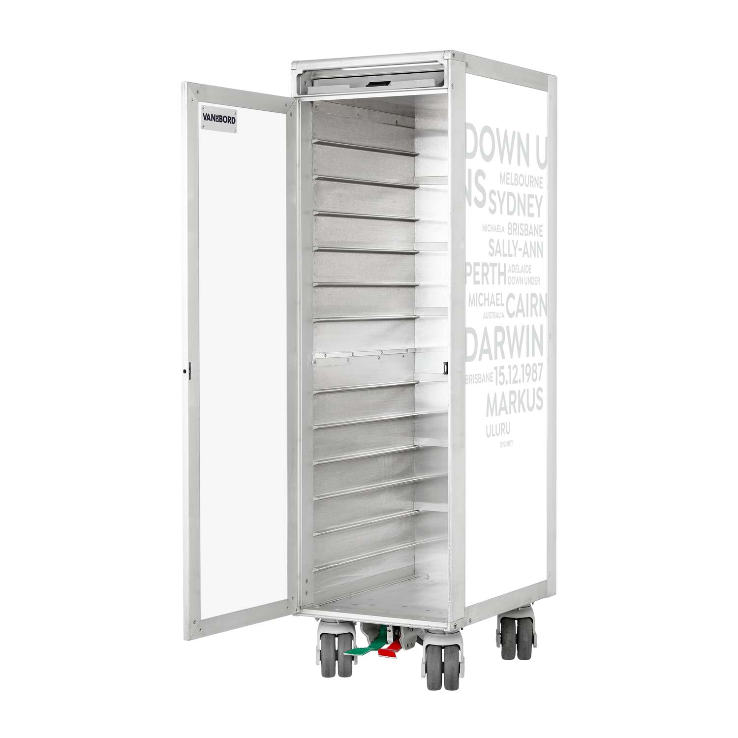 Flugzeugtrolley City mit Deinen Begriffen Weiss-Airlinegrau