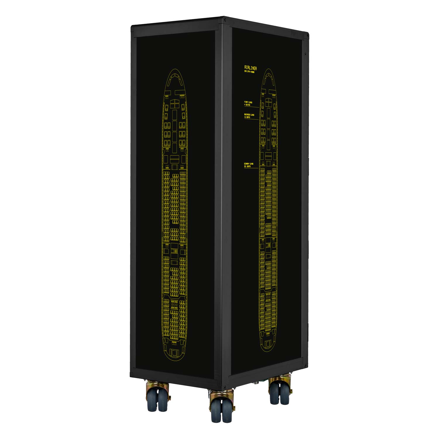 Galley Cart Black Edition Airliner New Yellow