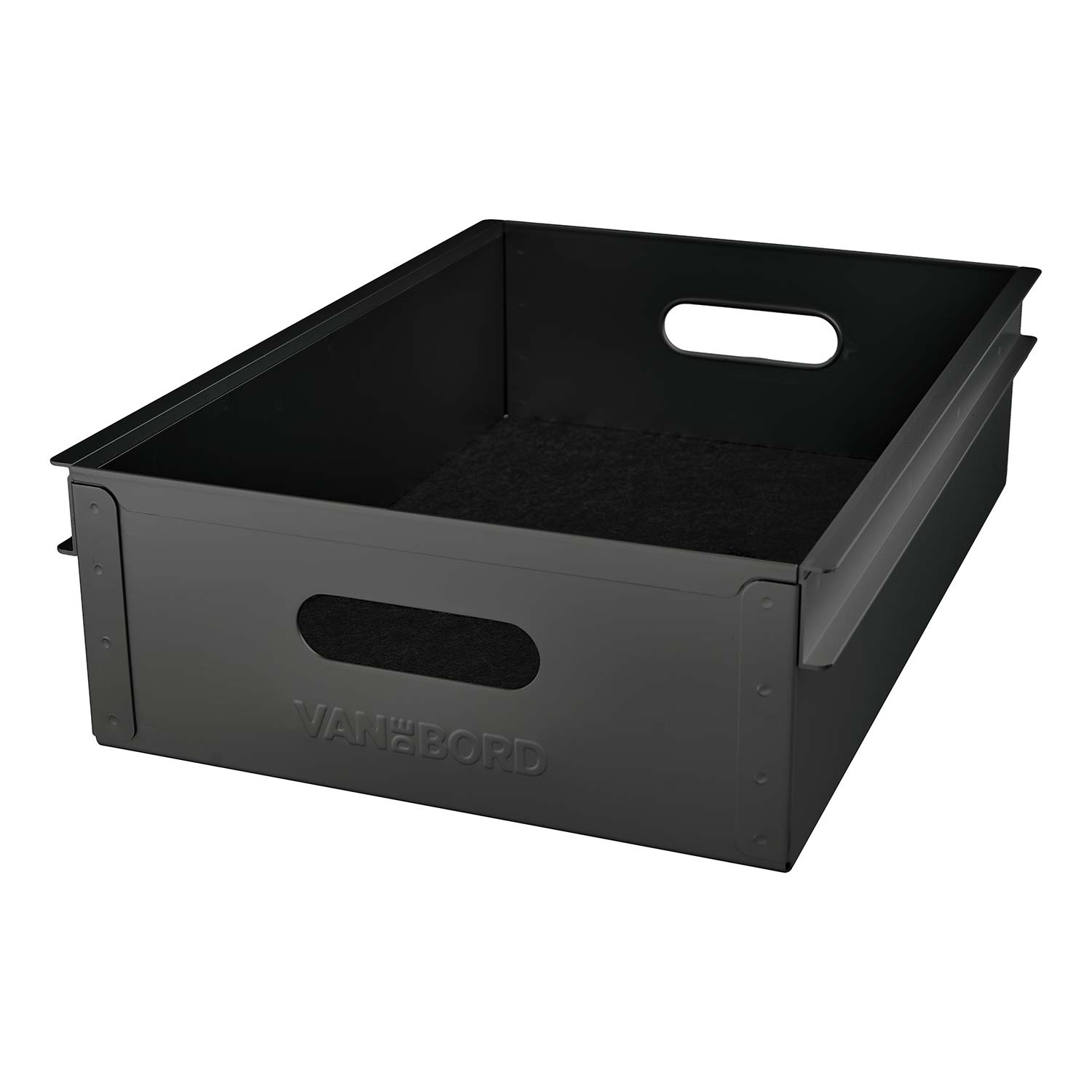 Einschub Aluminium inkl. Filzeinlage für Flugzeugtrolleys & Bord Boxen ATLAS Schwarz