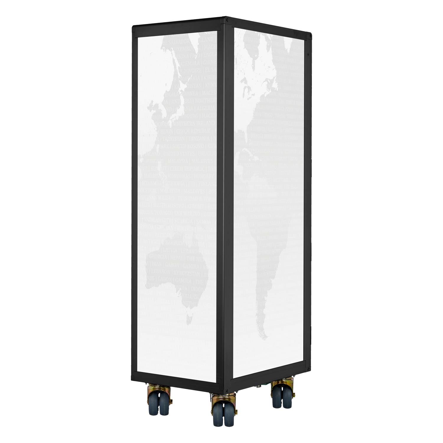 Airline Trolley Black Edition Weltkarte Neu Airlinegrau