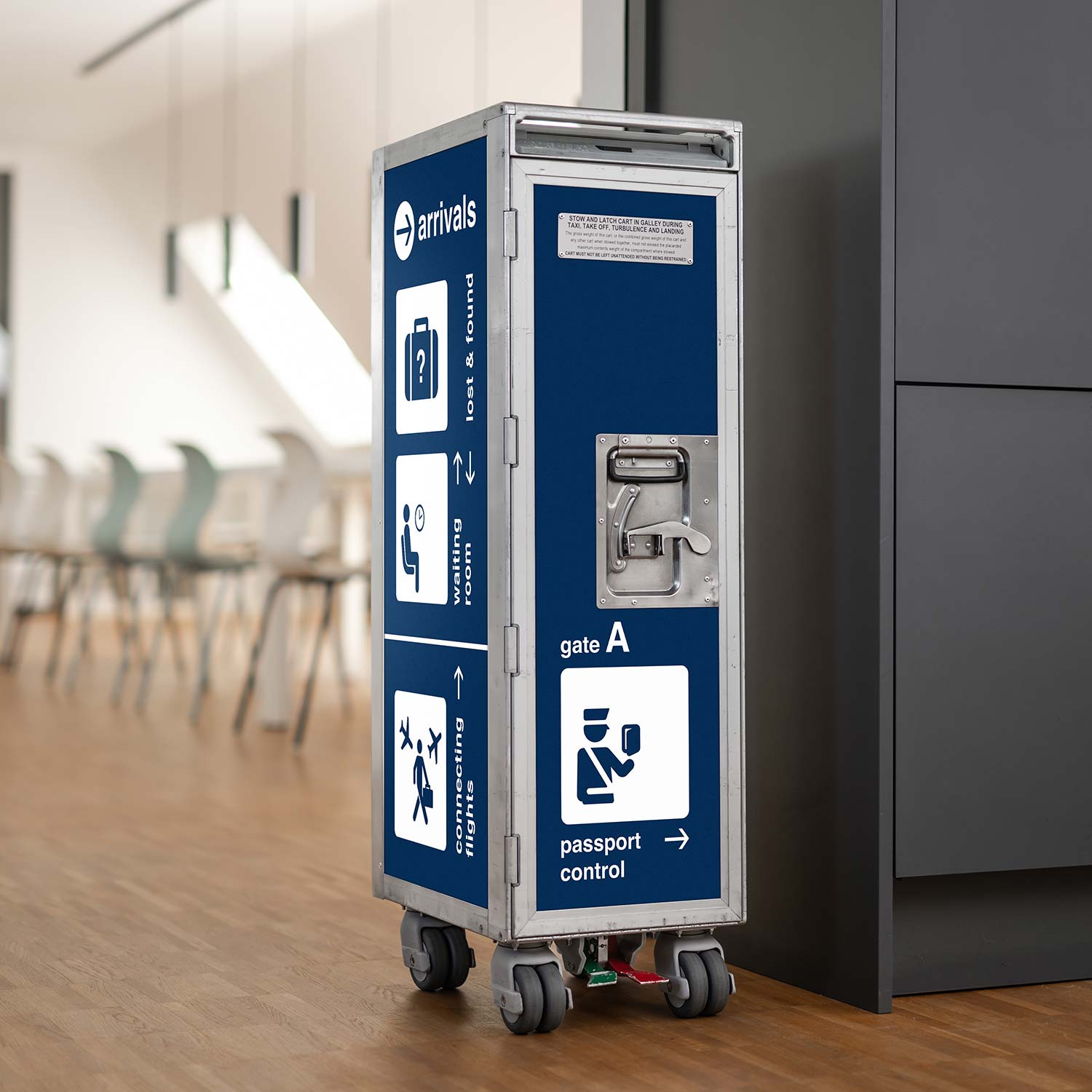 Flugzeugtrolley Bon Voyage Blau