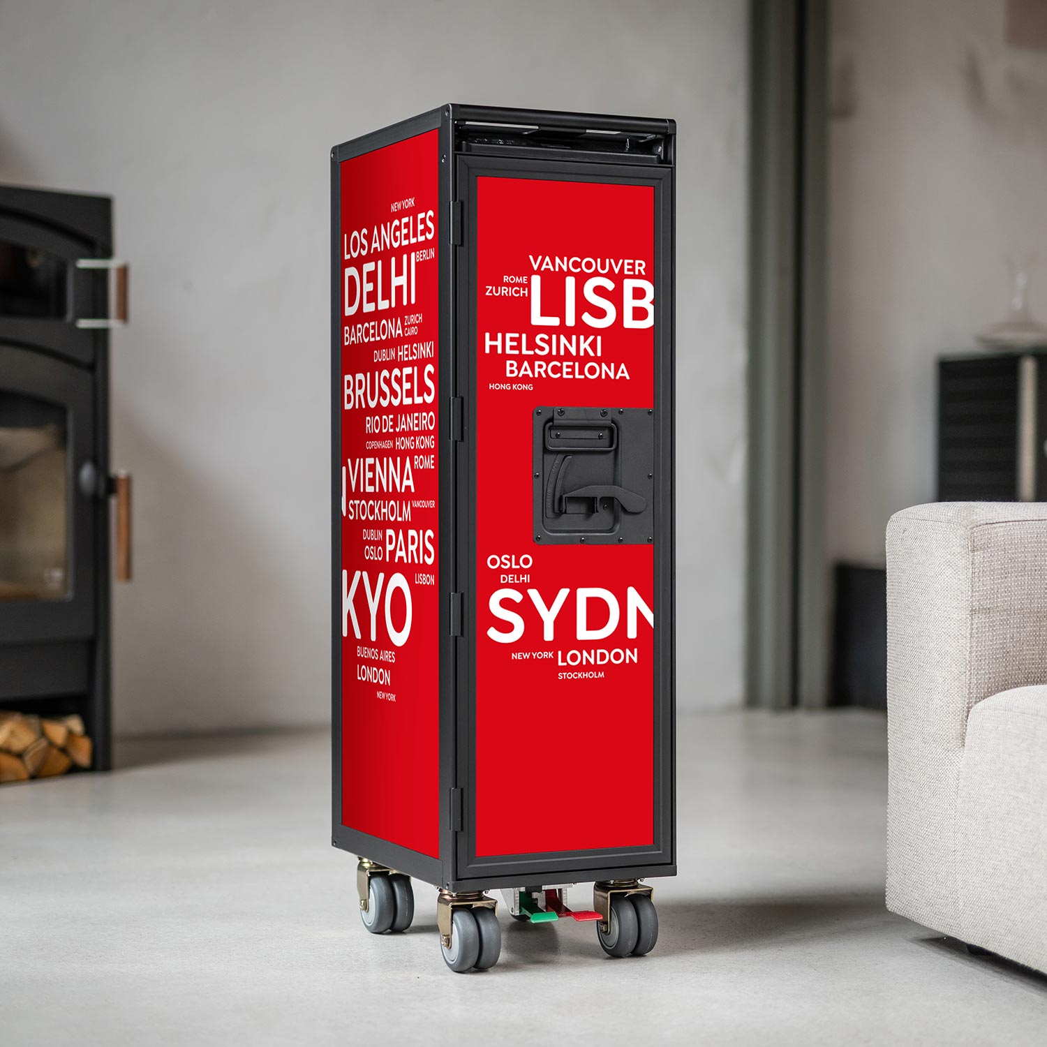 Airline Trolley Black Edition City Neu Rot