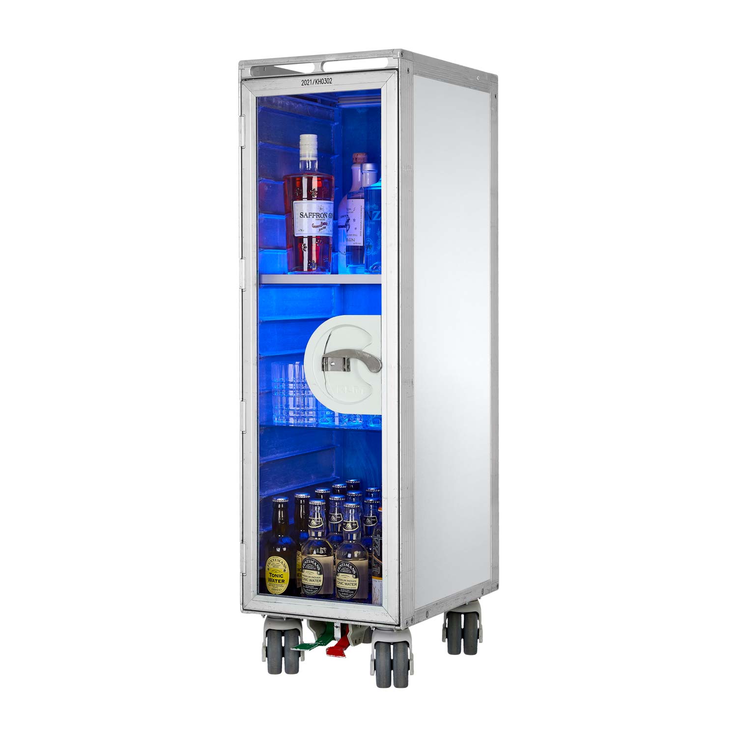 Bartrolley Vintage Edition inkl. LED-Leuchtfachboden, Barbrett & Fachboden aus Glas