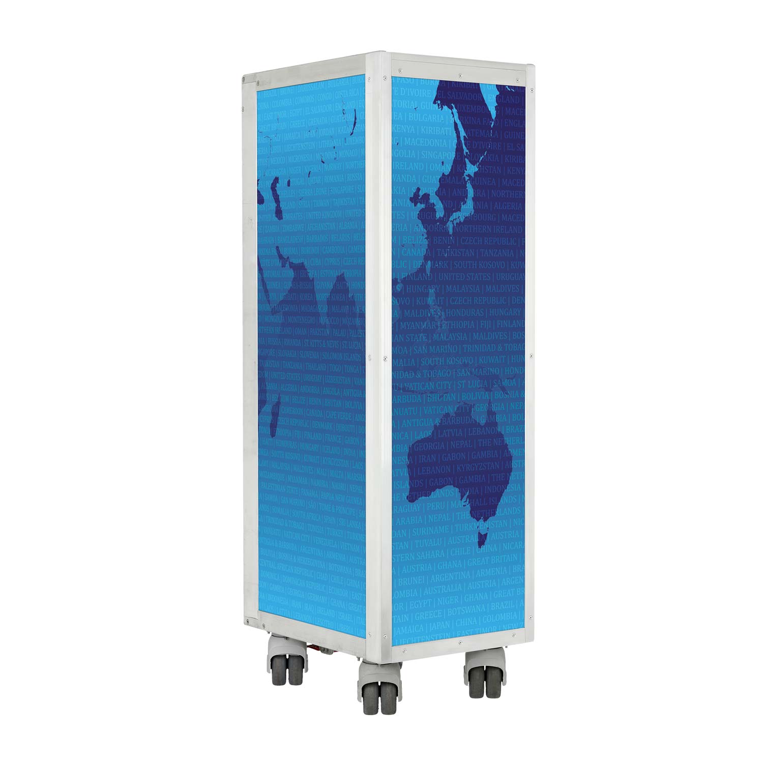 Airline Cart Worldmap Refurbished Blue