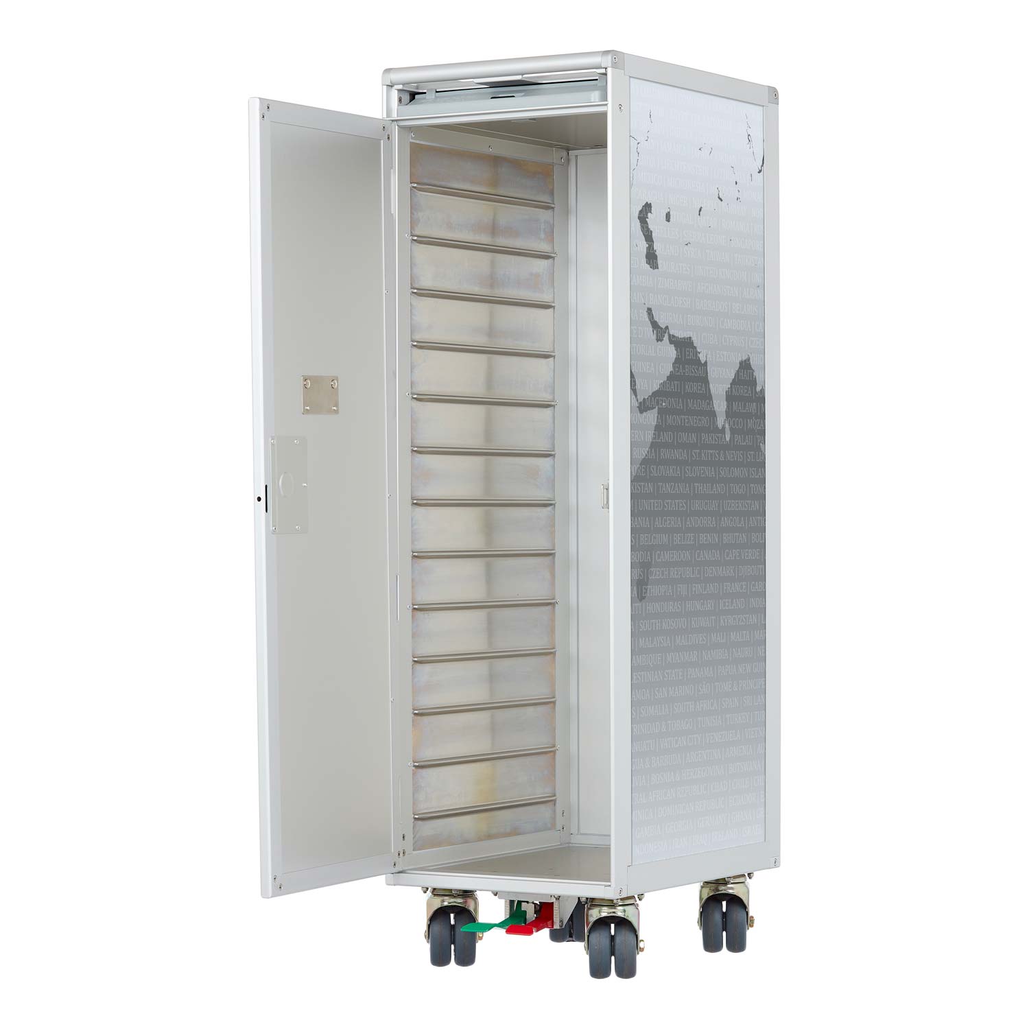 Galley Cart Worldmap New Grey