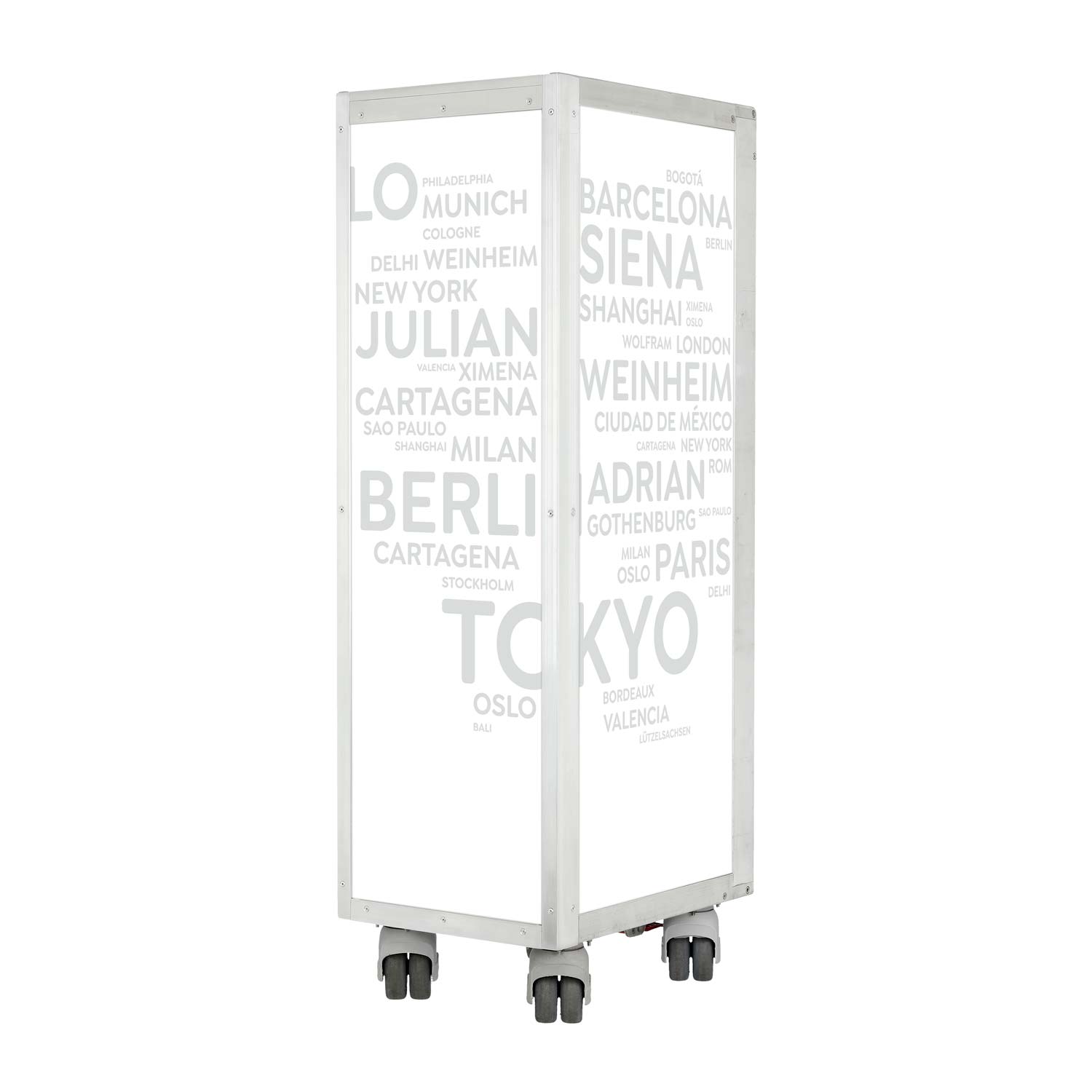 Flugzeugtrolley City mit Deinen Begriffen Weiss-Airlinegrau