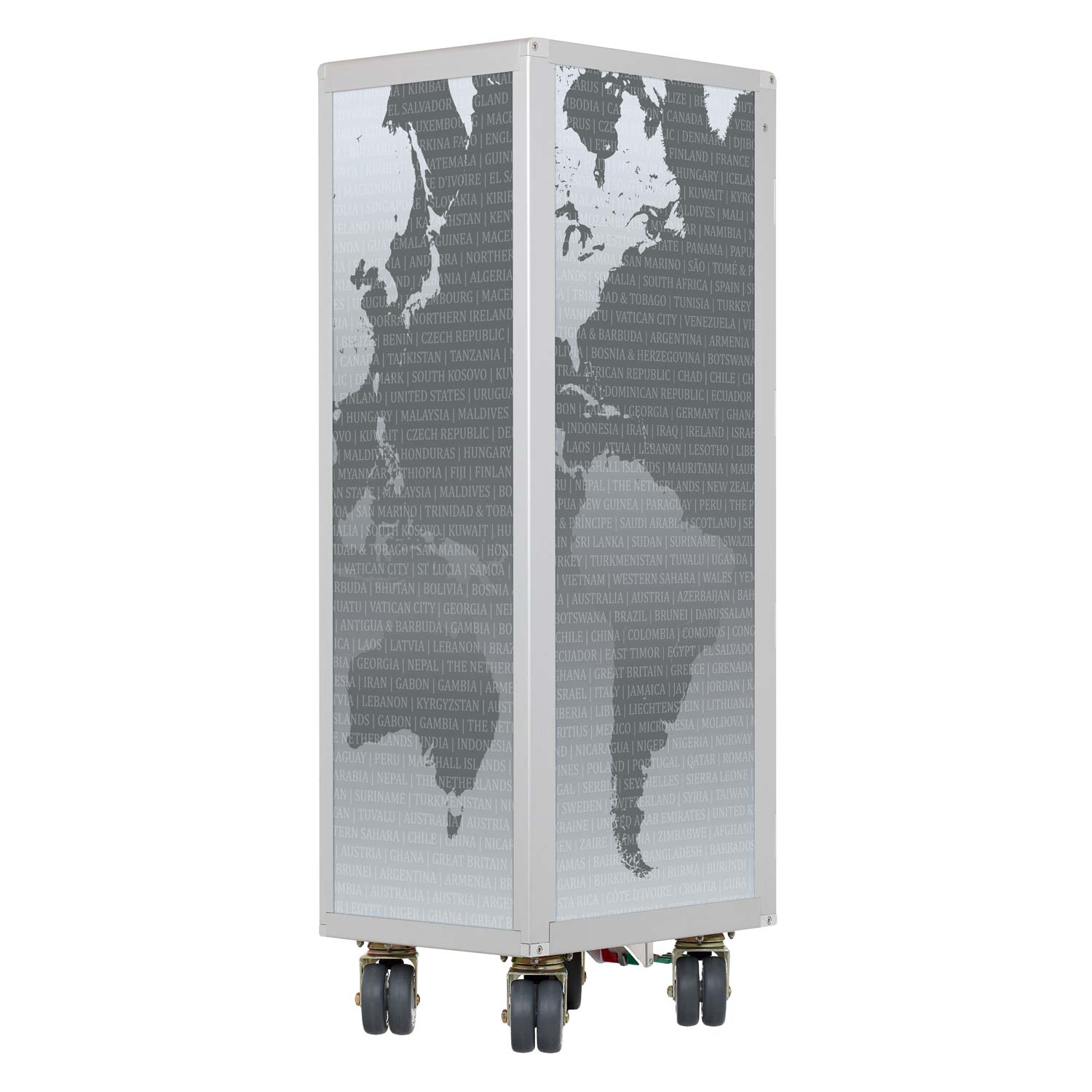 Galley Cart Worldmap New Grey