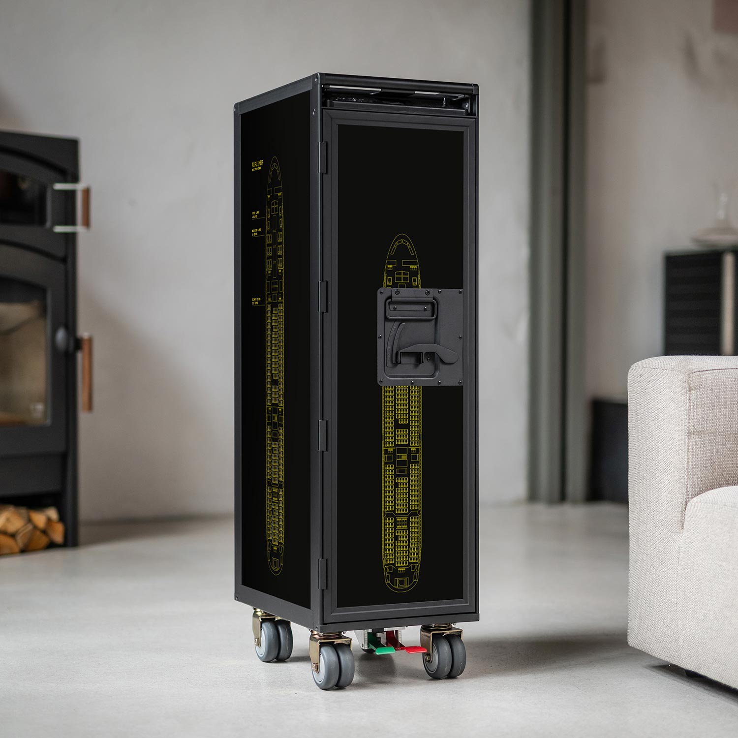 Galley Cart Black Edition Airliner New Yellow