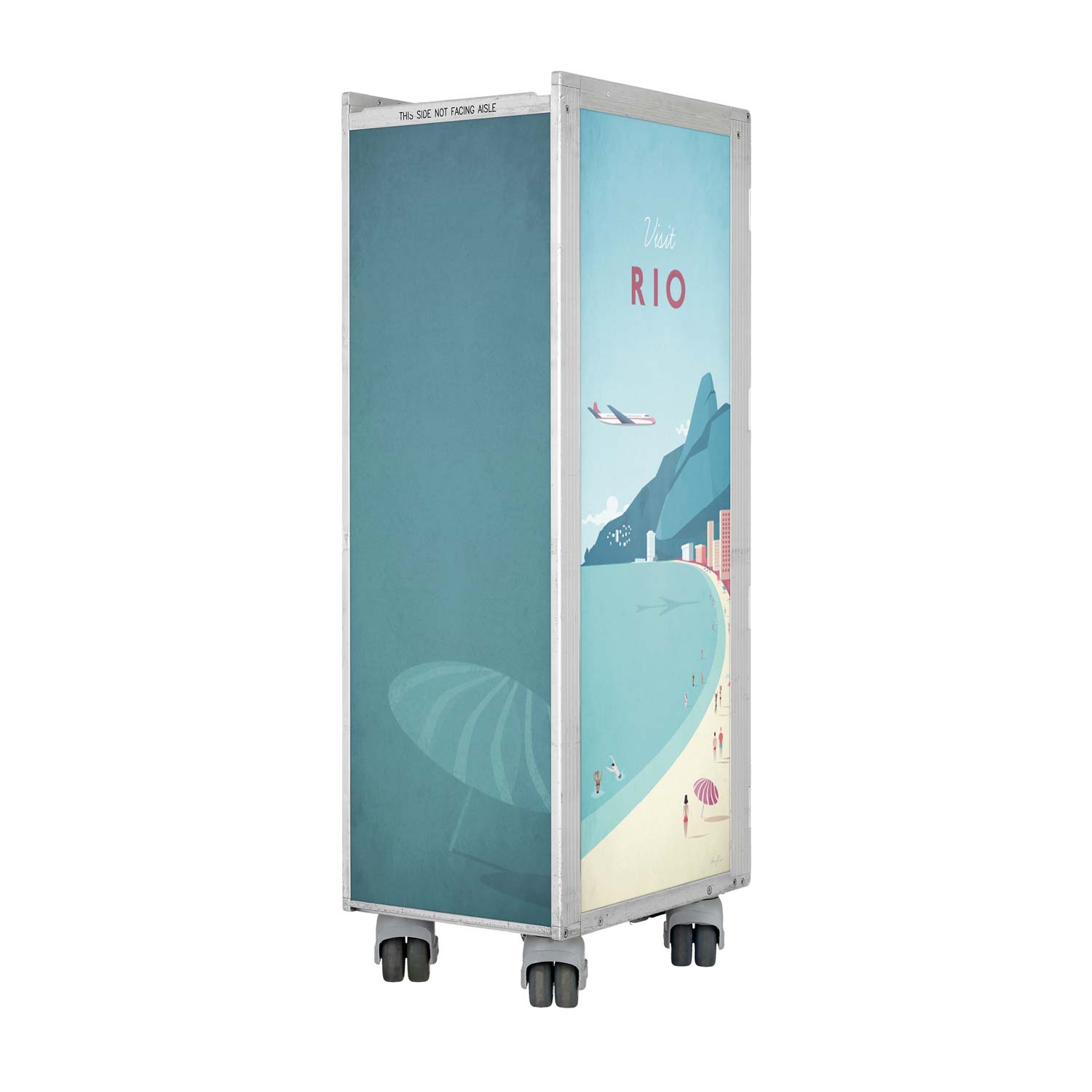Airline Cart Bar Henry Rivers Edition Visit Rio incl. LED Shelf, small Cutting Board & Glass Shelf