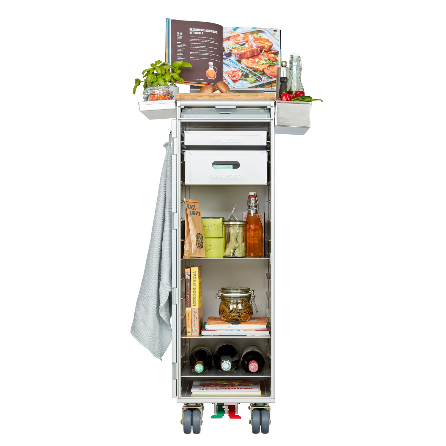 Kitchen & BBQ Accessory Set for Airline Trolleys Aluminum KSSU incl. Sideboxes & Tablet Stand