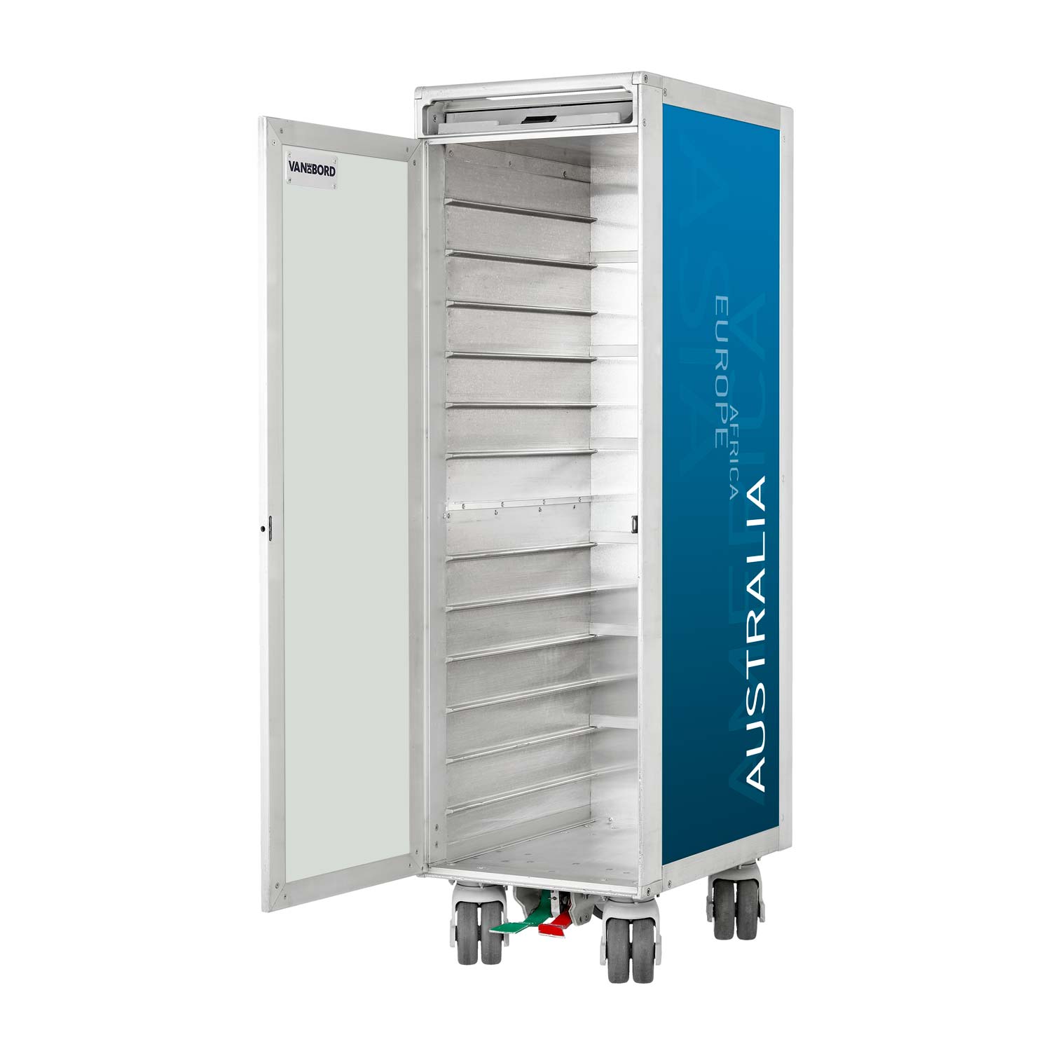 Flugzeugtrolley Kontinente Blau