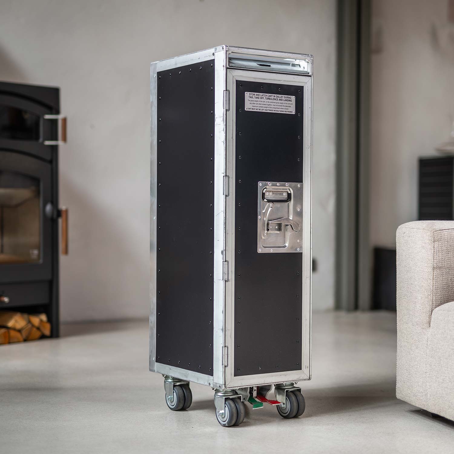 Flugzeugtrolley Classic Navigator Schwarz mit neuen Rollen