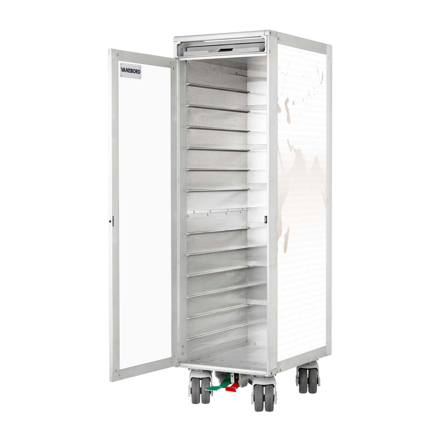 Airline Cart Worldmap Refurbished Mocha-White