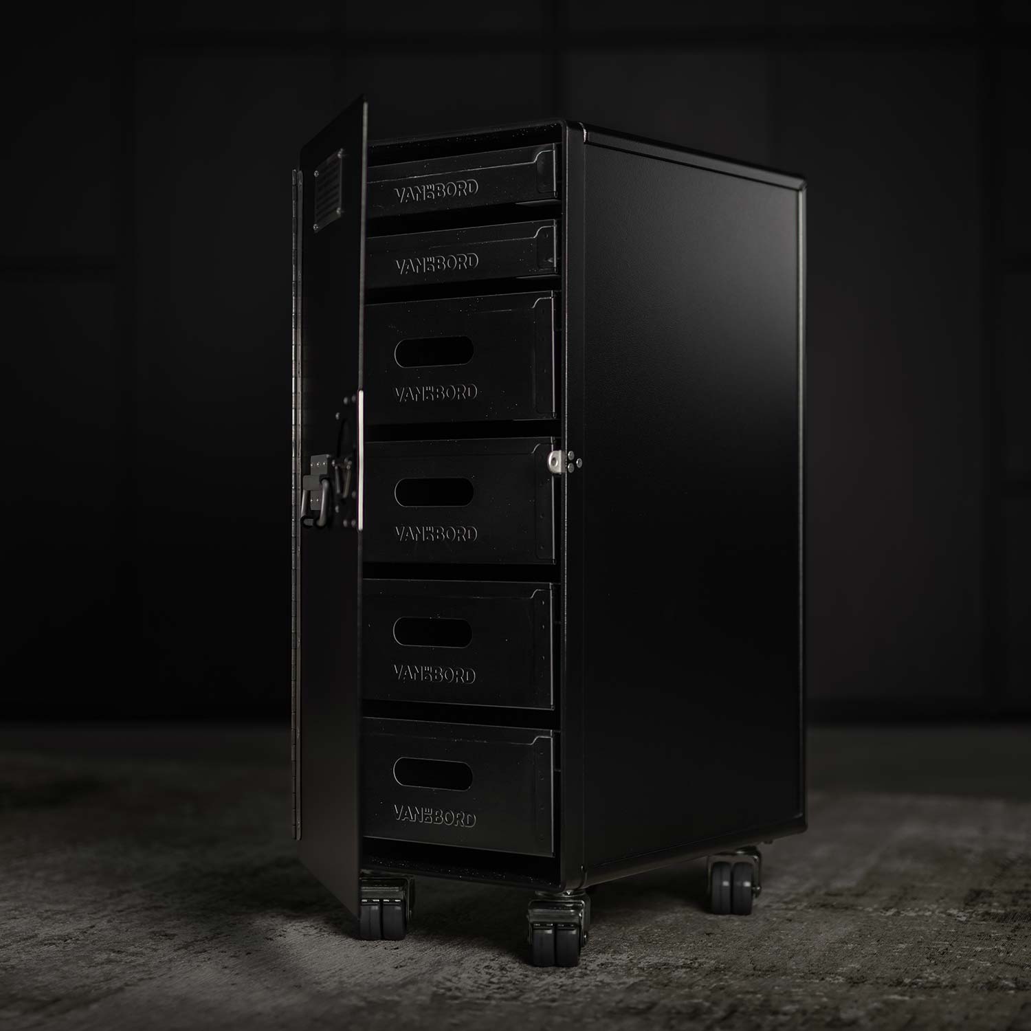 Halloween: Bord Box XXL Schwarz RAL 9011 mit Doppelrollen inkl. Ausstattungspaket Stauwunder 1 Schwarz