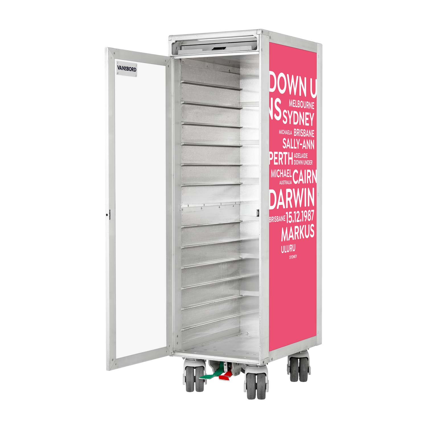 Flugzeugtrolley City mit Deinen Begriffen Pink