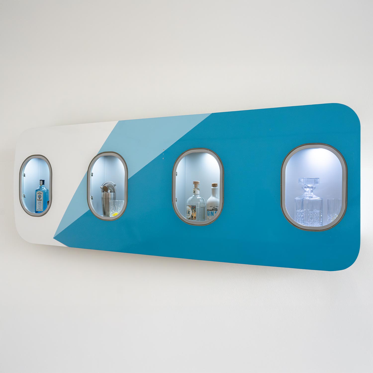 Original Eurowings 4er Flugzeugfenster als Wandbar Originallack - A319 Limitiert 2/2