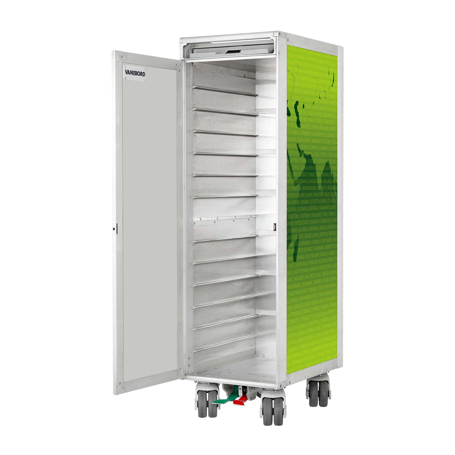 Airline Cart Worldmap Refurbished Green