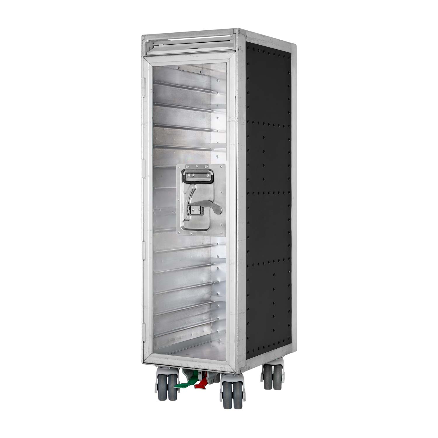 Flugzeugtrolley Bravo Navigator Schwarz mit Glastür