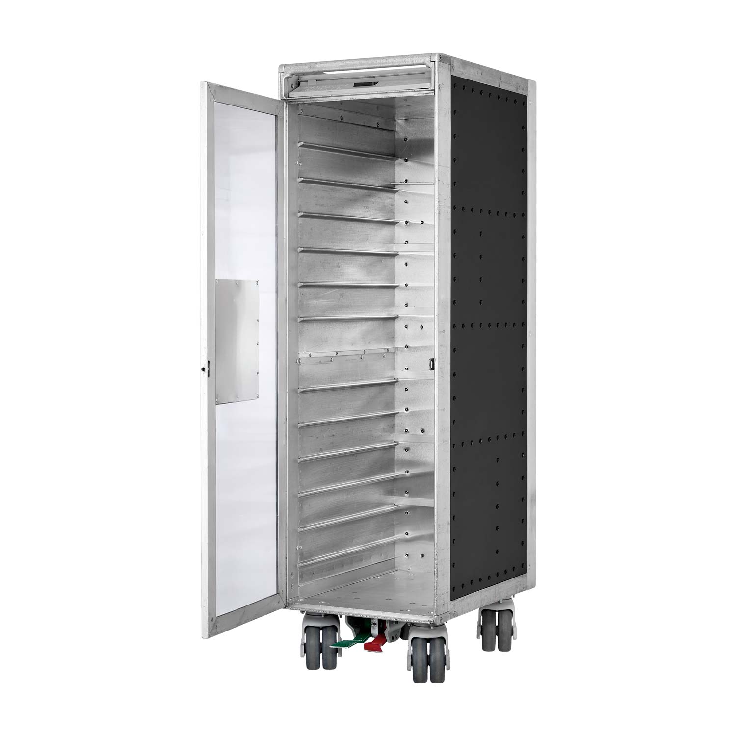 Flugzeugtrolley Bravo Navigator Schwarz mit Glastür