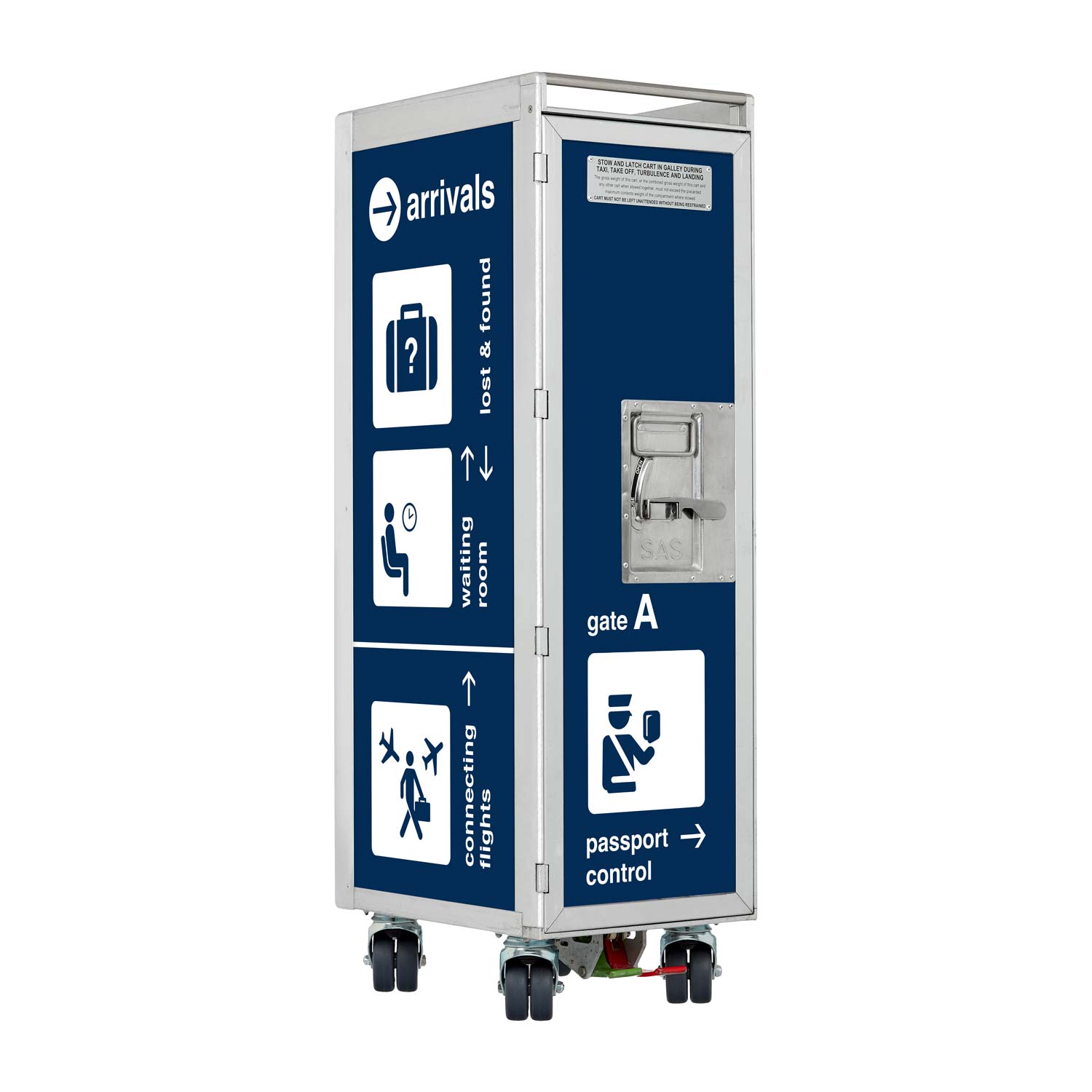 Flugzeugtrolley Bon Voyage Blau mit neuen Rollen