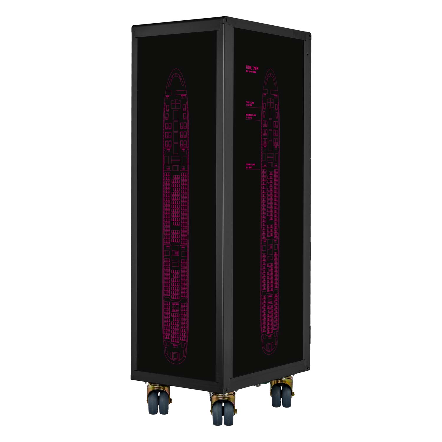 Airline Trolley Black Edition Airliner Neu Pink