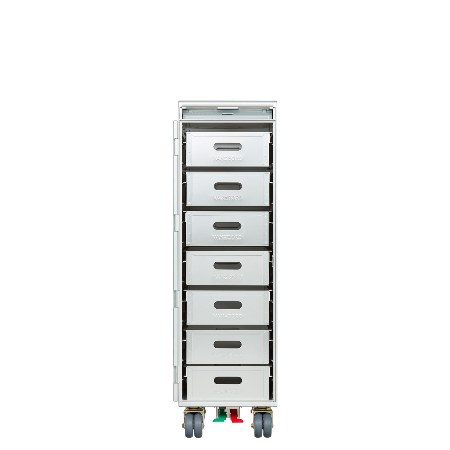 Set of 7 Aluminum Drawers M for Airline Carts ATLAS