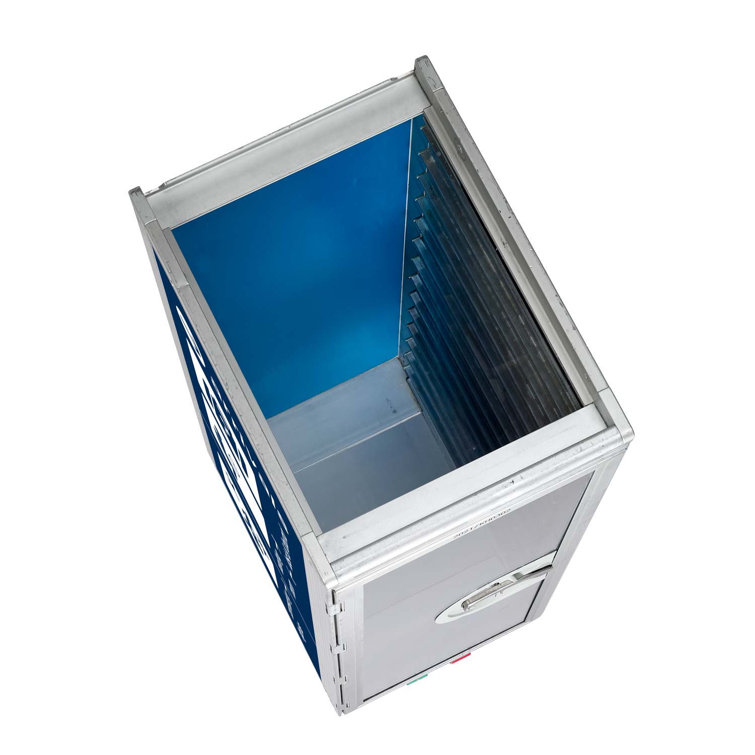 Bartrolley Bon Voyage Blau inkl. LED-Leuchtfachboden, Barbrett & Fachboden aus Glas
