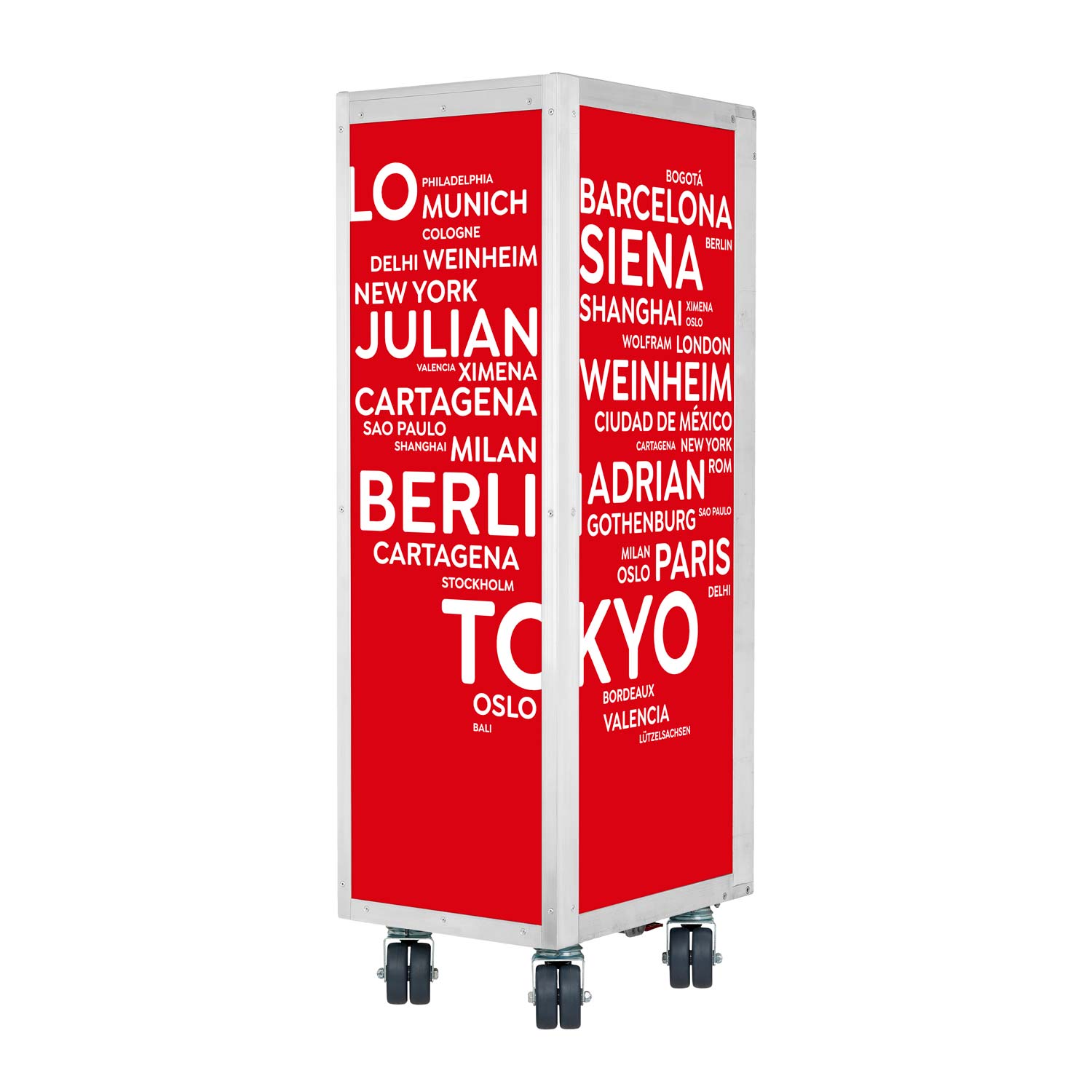 Flugzeugtrolley City mit Deinen Begriffen Rot mit neuen Rollen
