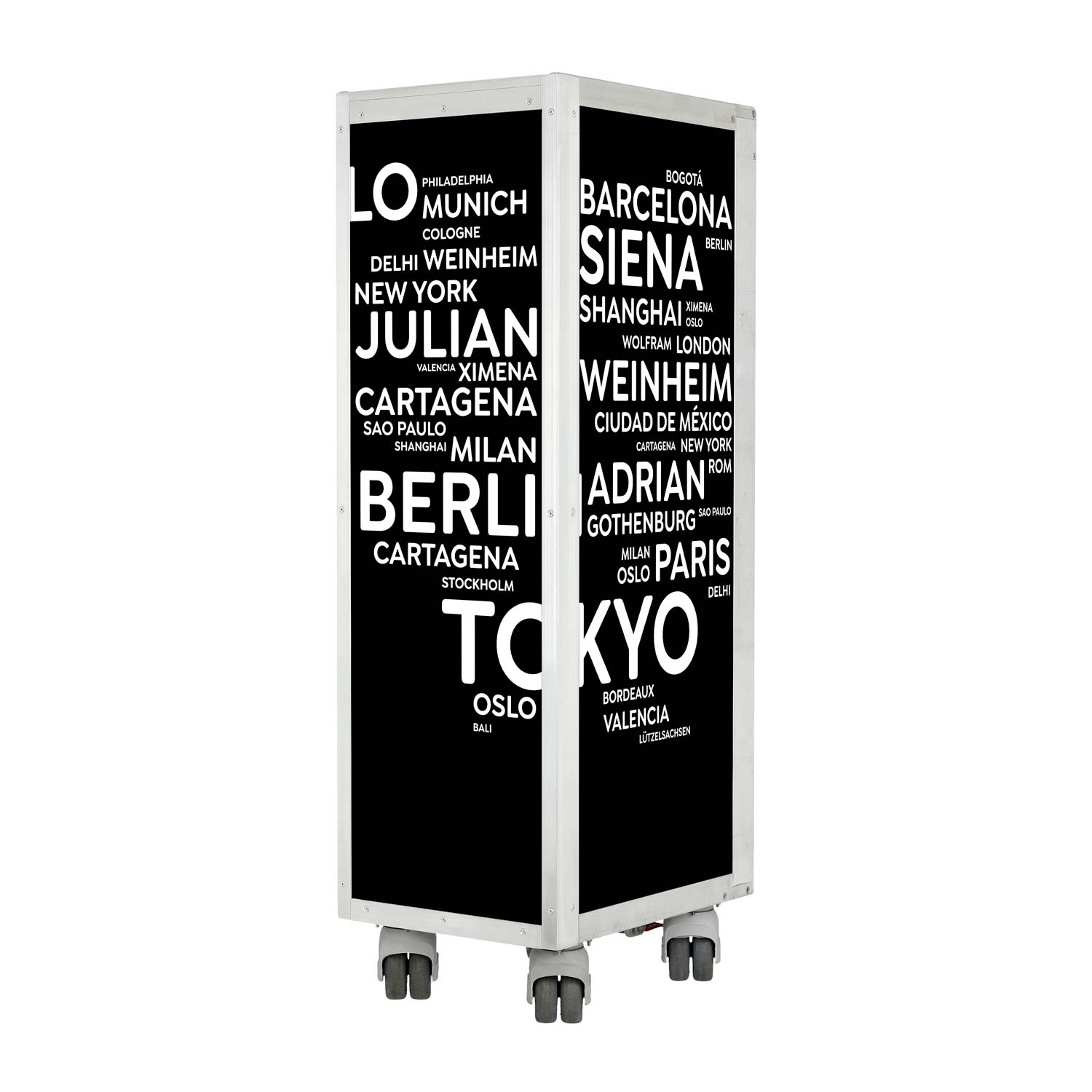Flugzeugtrolley City mit Deinen Begriffen Schwarz
