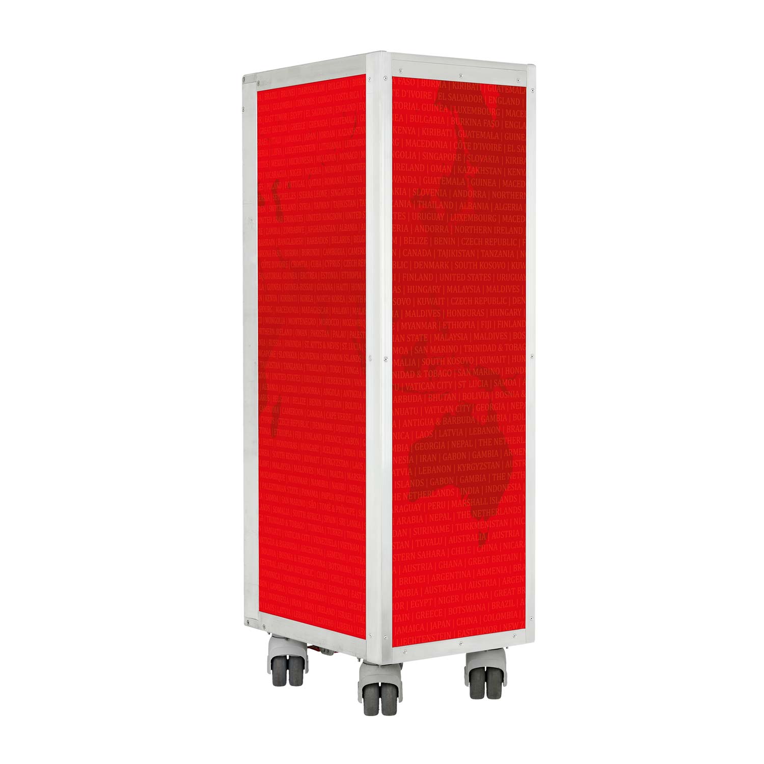 Airline Cart Worldmap Refurbished Red