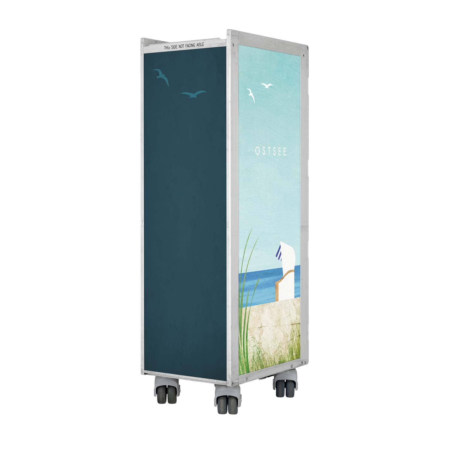 Airline Cart Bar Henry Rivers Edition Visit Ostsee incl. LED Shelf, small Cutting Board & Glass Shelf
