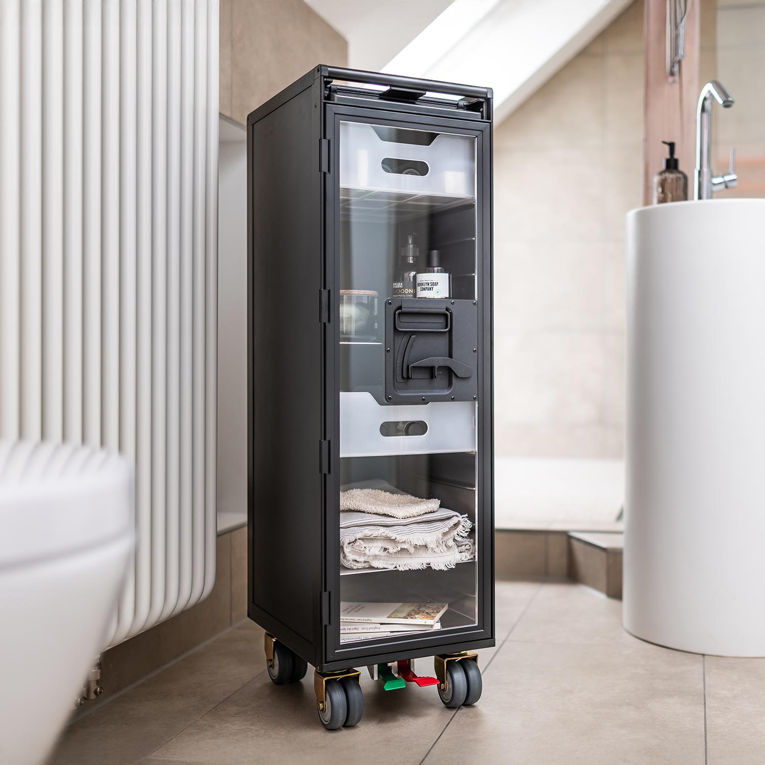 Airline Trolley All Black Edition Neu mit Glastür