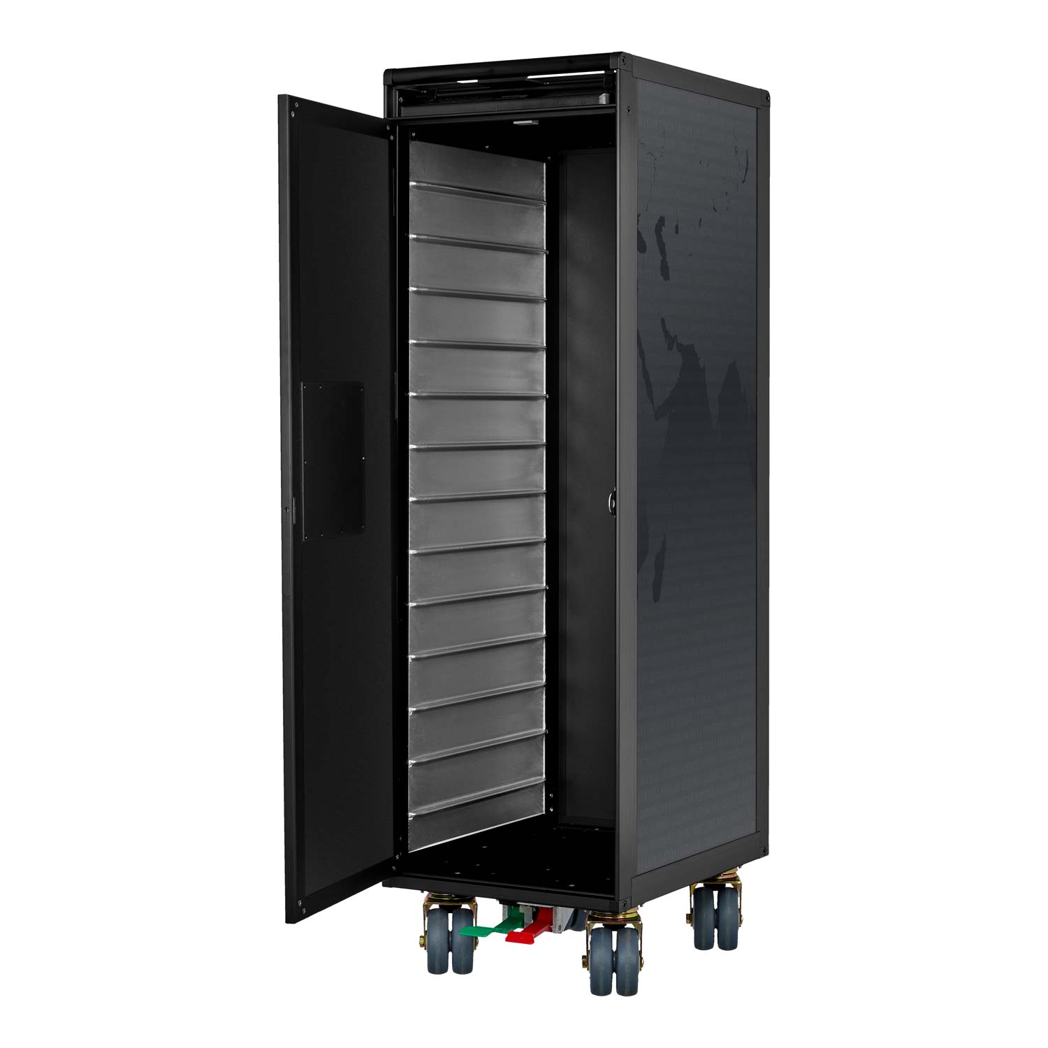 Airline Trolley Black Edition Weltkarte Neu Anthrazit