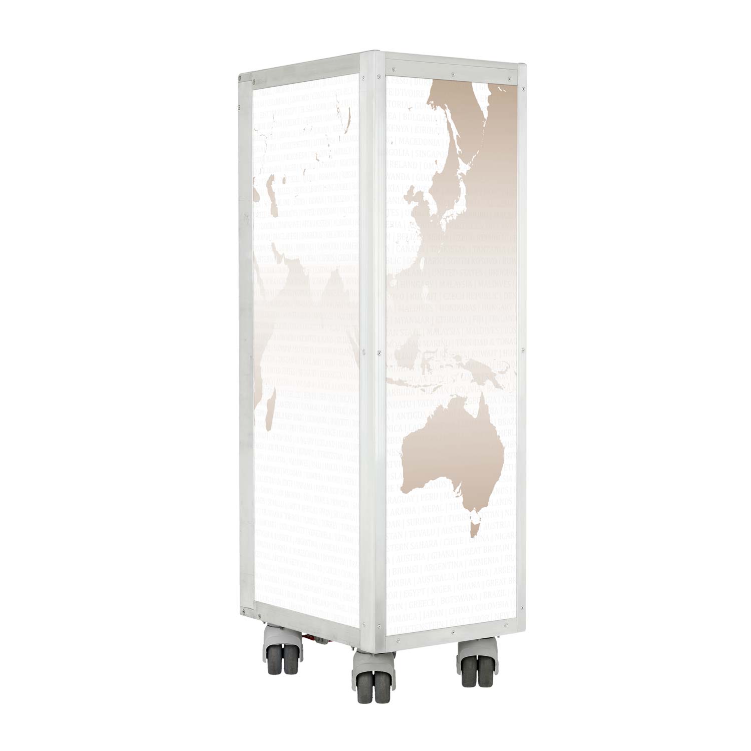 Airline Cart Worldmap Refurbished Mocha-White