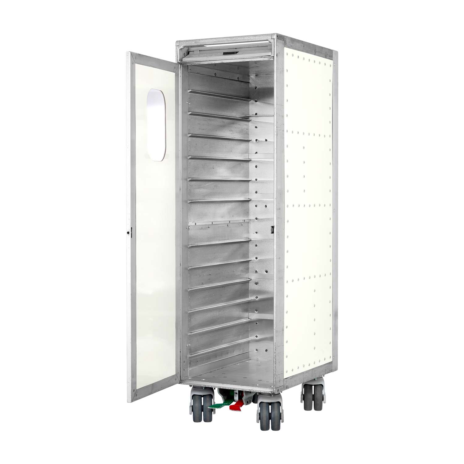 Flugzeugtrolley Bravo Navigator Weiss mit Flugzeugfenster Tür