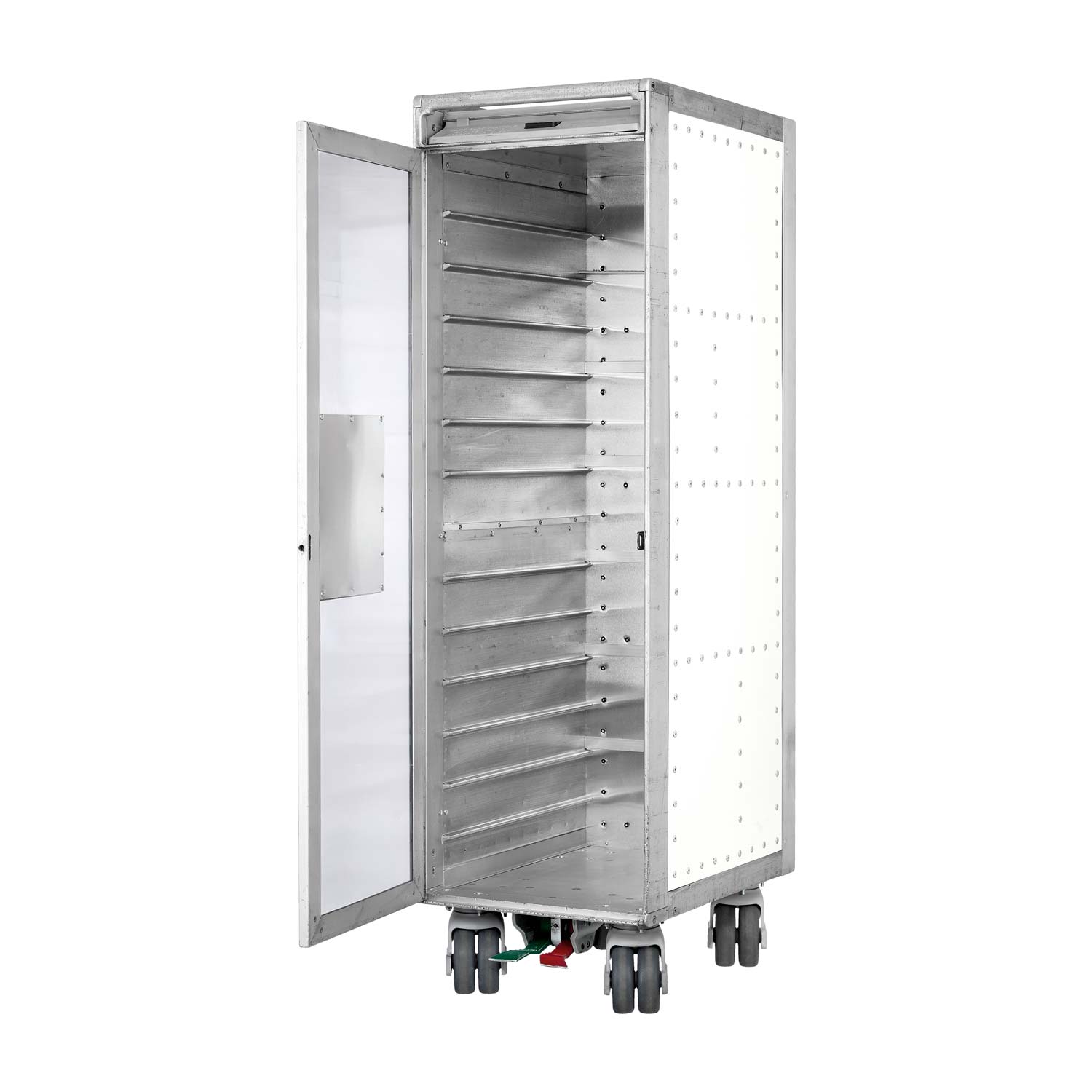 Flugzeugtrolley Bravo Navigator Weiss mit Glastür