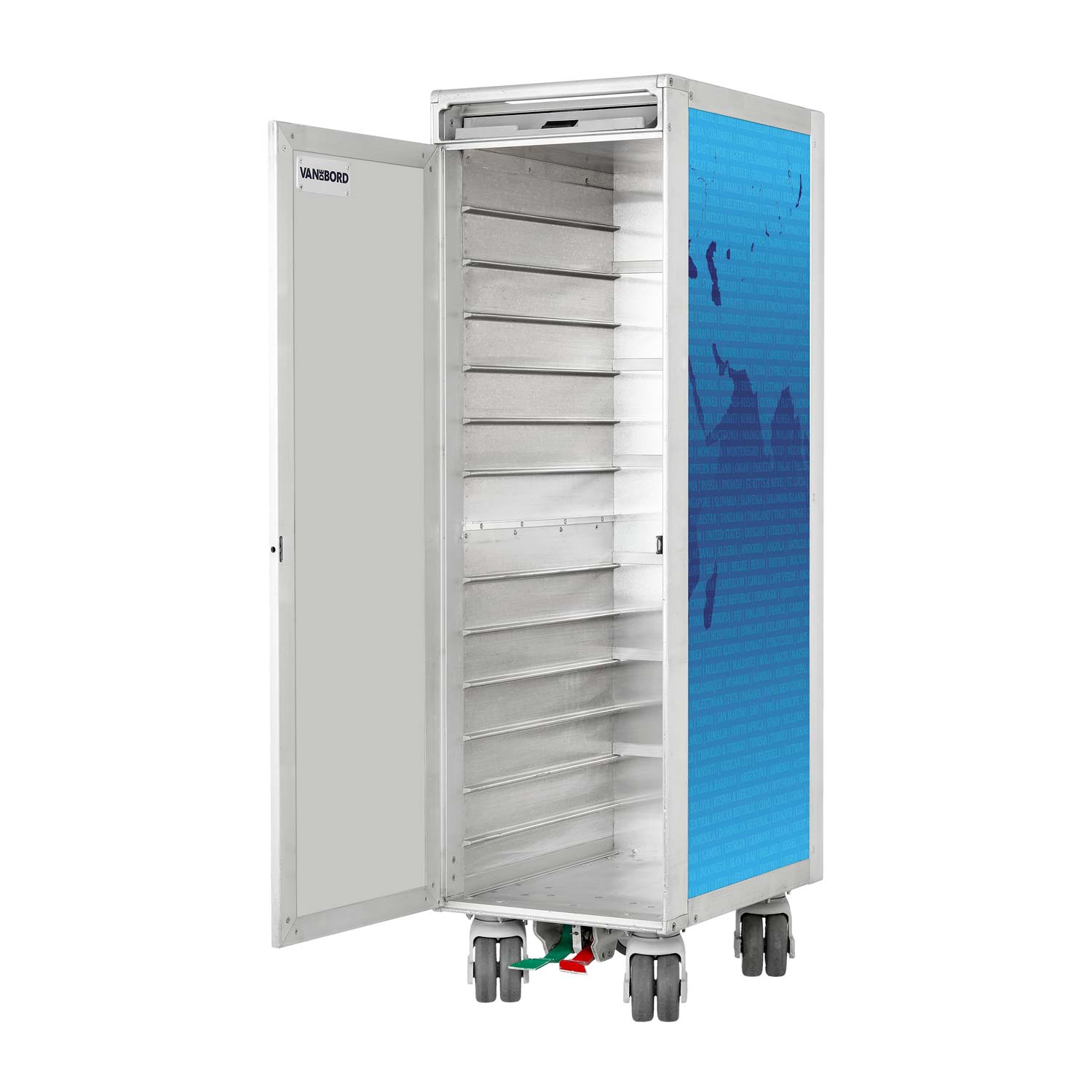 Airline Cart Worldmap Refurbished Blue