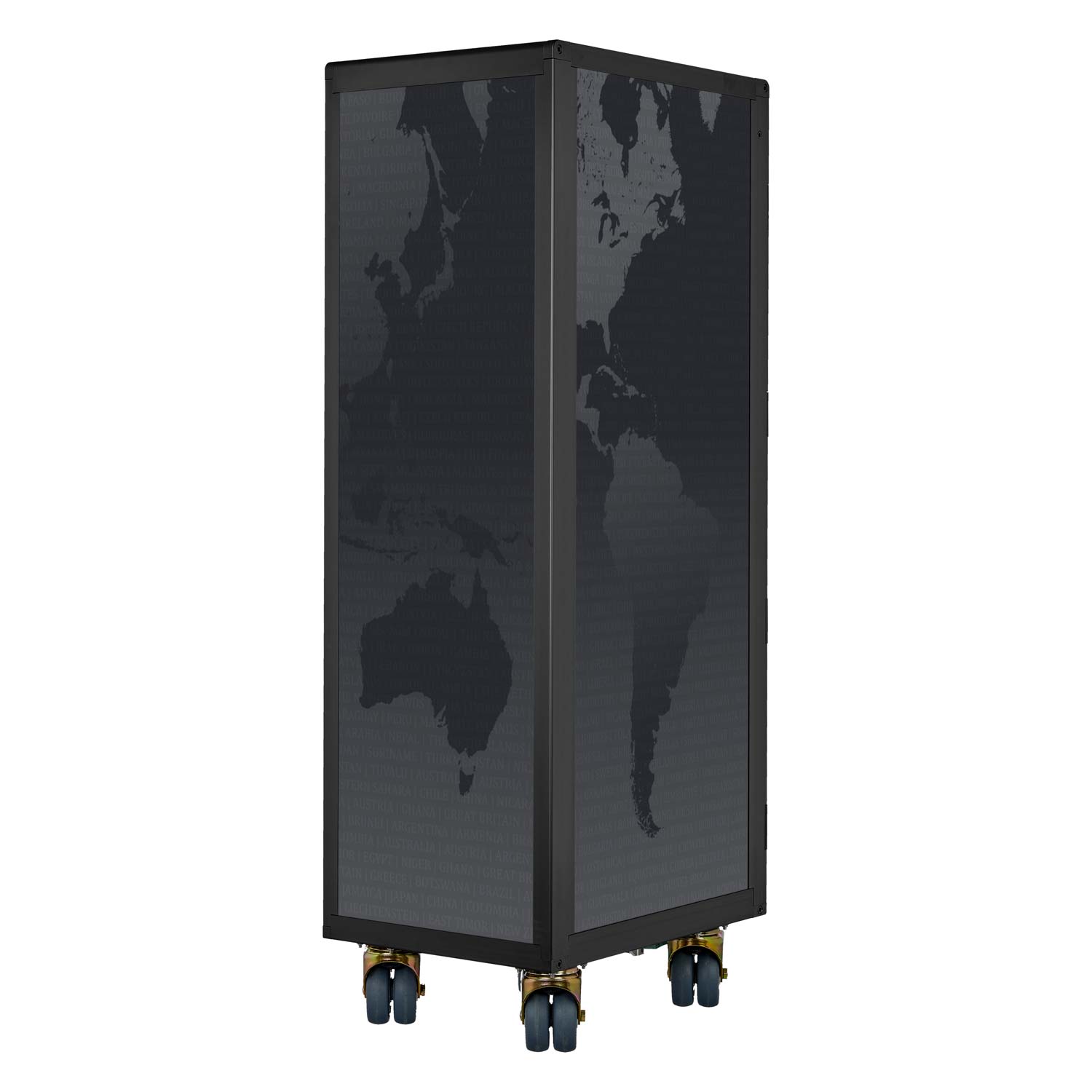 Airline Trolley Black Edition Weltkarte Neu Anthrazit